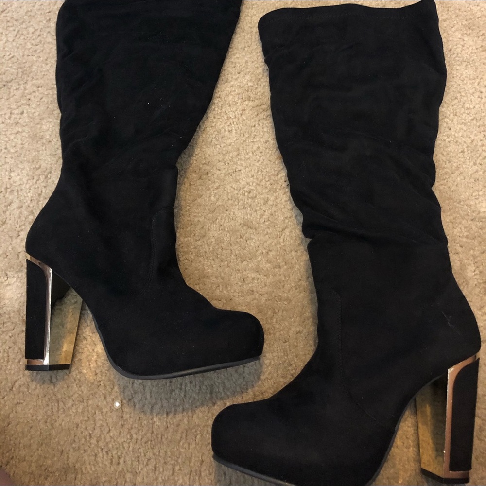 Knee high boots- just below the knee